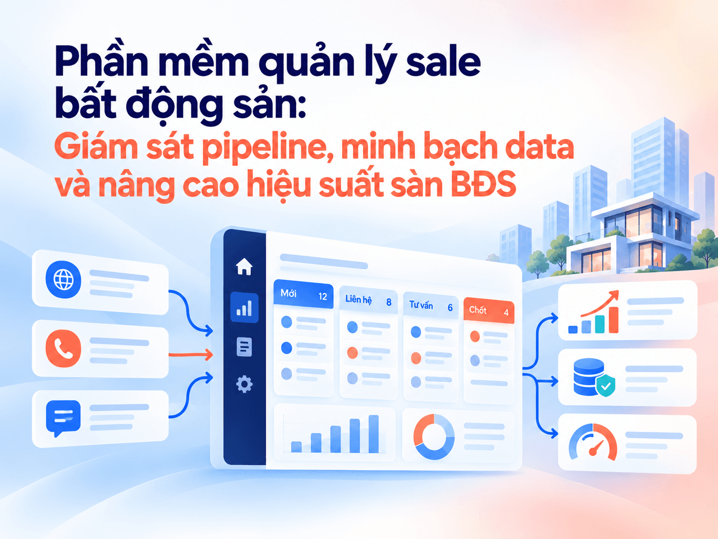 Phần mềm quản lý sale bất động sản: Giám sát pipeline, minh bạch data và nâng cao hiệu suất sàn BĐS